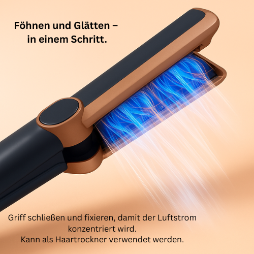 2-in-1 Föhn & Glätteisen – Trocknen & Stylen in einem Schritt