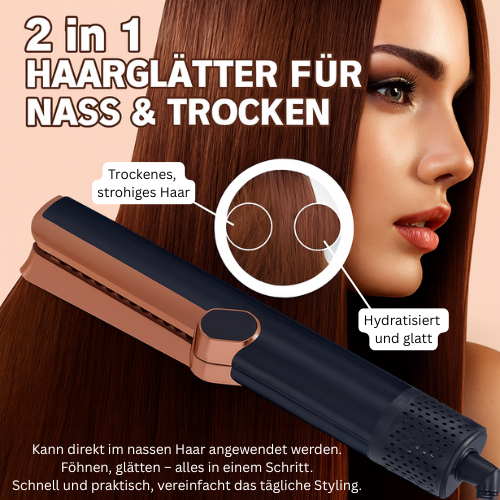2-in-1 Föhn & Glätteisen – Trocknen & Stylen in einem Schritt